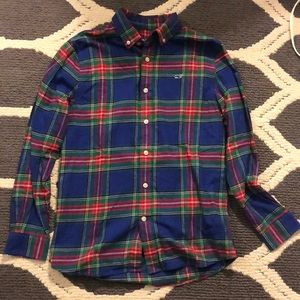 Vineyard vines flannel button down boys M (12-14)
